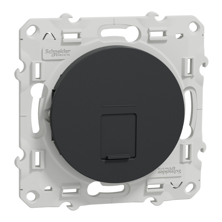 Prise multimédia RJ45 Grade 3 Odace -Cat. 6 STP - anthracite