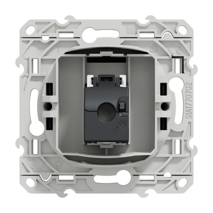 Prise multimédia RJ45 Grade 3 Odace -Cat. 6 STP - anthracite