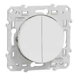 Odace double va et vient lumineux 10A - blanc