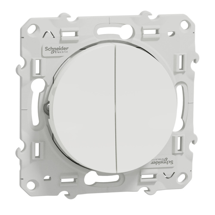 Odace double va et vient lumineux 10A - blanc
