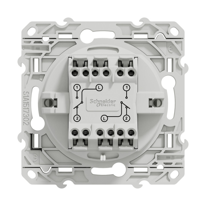 Odace double va et vient lumineux 10A - blanc