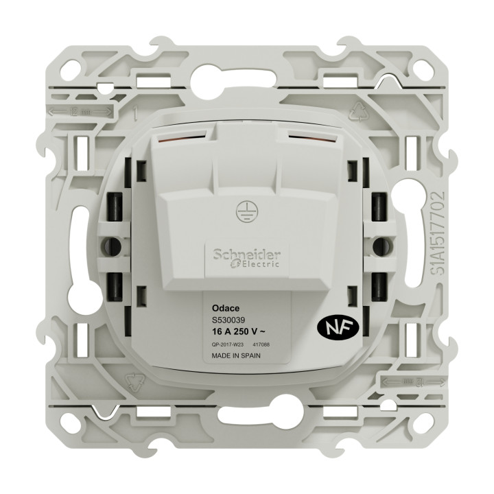 Odace prise 2P+T - Aluminium - A vis