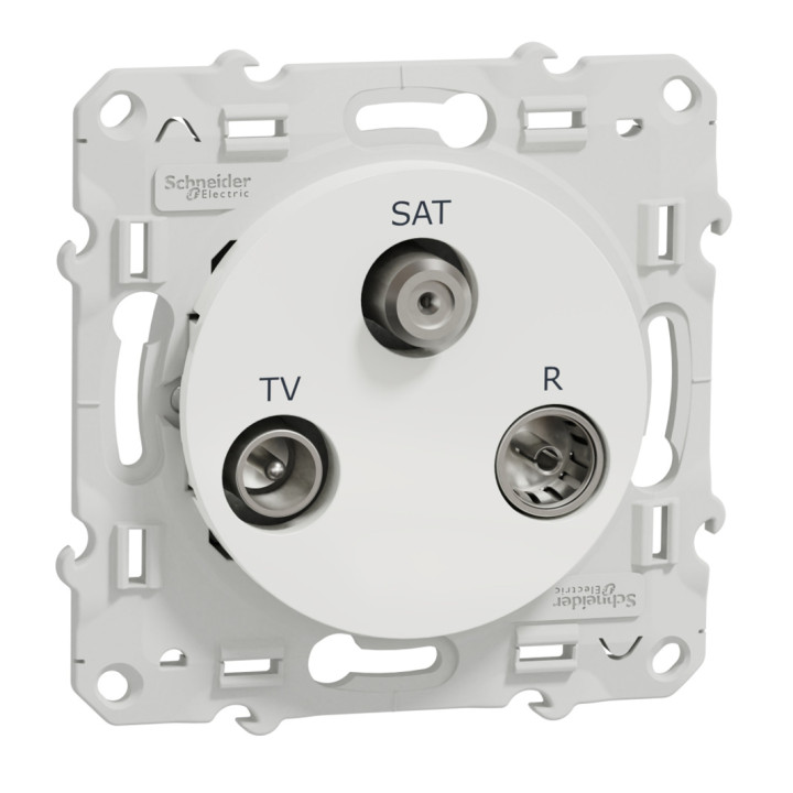 Odace Prise TV / FM / SAT - 2 entrées - blanc