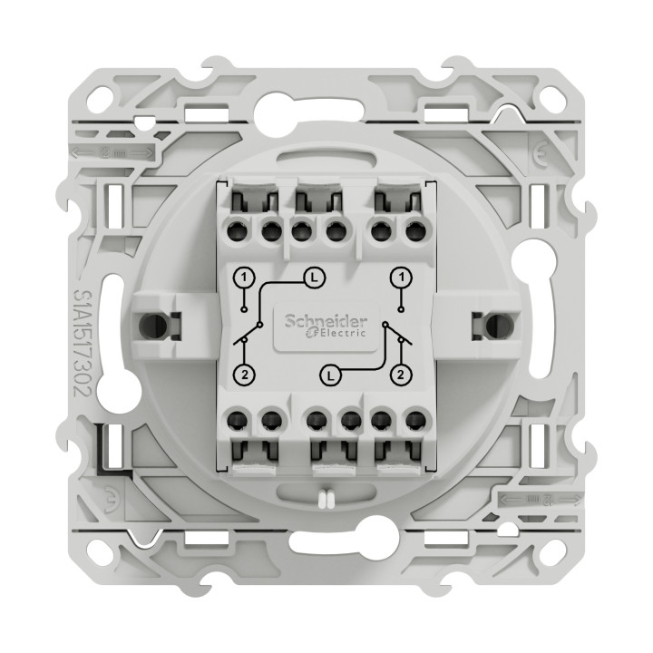 Odace va-et-vient lumineux + va-et-vient 10A - Aluminium