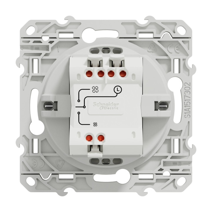 Interrupteur VMC Odace avec position arrêt - Aluminium