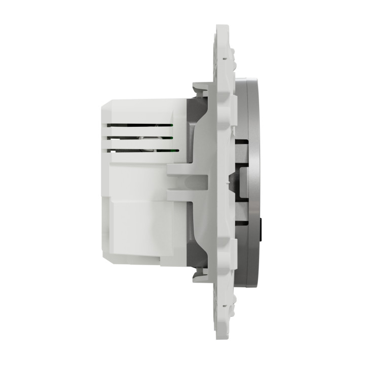 Prise USB Odace Schneider - Chargeur double USB - Types A+C - Alu