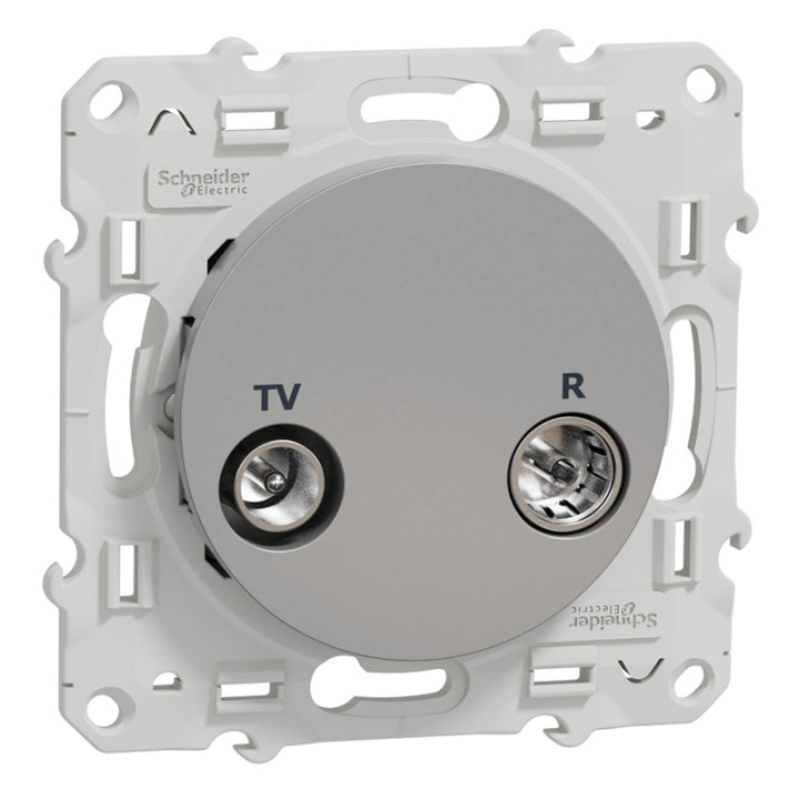 Odace prise TV / FM - aluminium