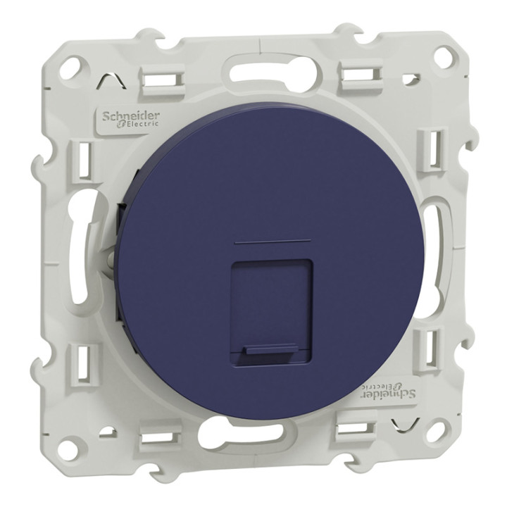 Prise Téléphone RJ45 Grade 1 Odace Schneider Electric - Cat.5 UTP - Cobalt