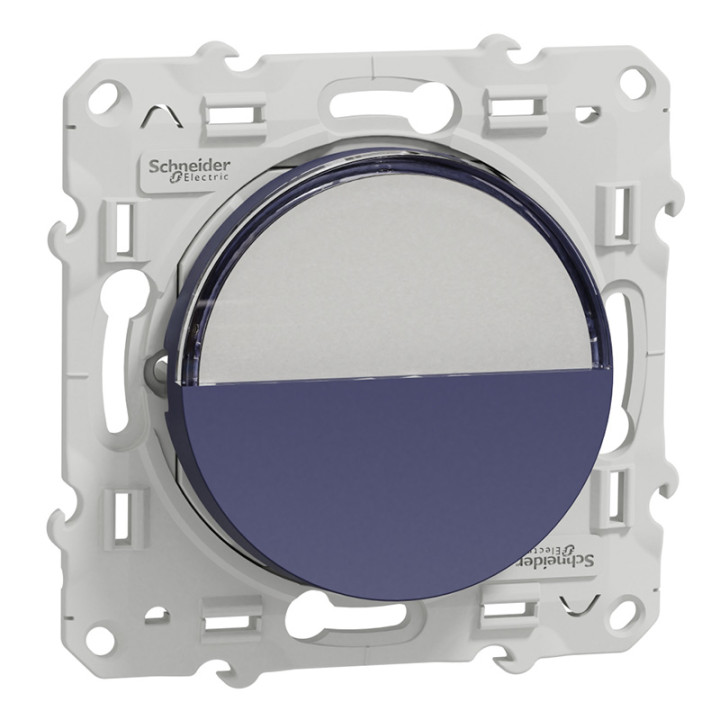 Poussoir avec porte étiquette pour carillon Odace Schneider Electric - Cobalt
