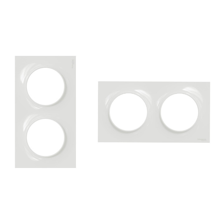 Plaque Odace Styl - Blanc brillant - Double horizontale / verticale 71mm