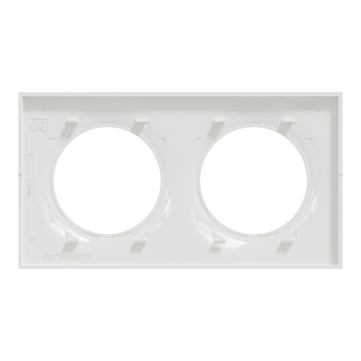 Plaque Odace Styl - Blanc brillant - Double horizontale / verticale 71mm