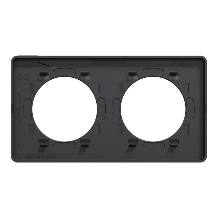 Plaque Odace Touch - Anthracite avec liseré anthracite - Double horizontale et verticale