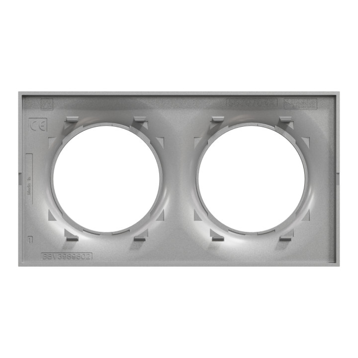 Plaque Odace Styl - Aluminium - Double horizontale / verticale 71mm
