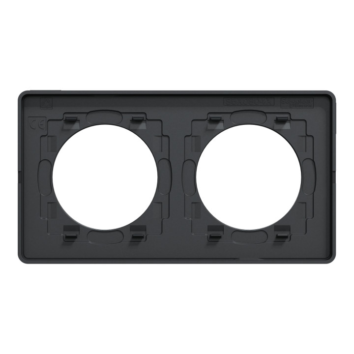 Plaque Odace Touch - Aluminium brillant fumé avec liseré anthracite - Double horizontale et verticale
