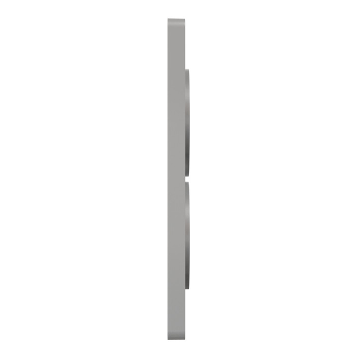 Plaque Odace Touch - Aluminium brillant fumé avec liseré aluminium - Double verticale 57mm