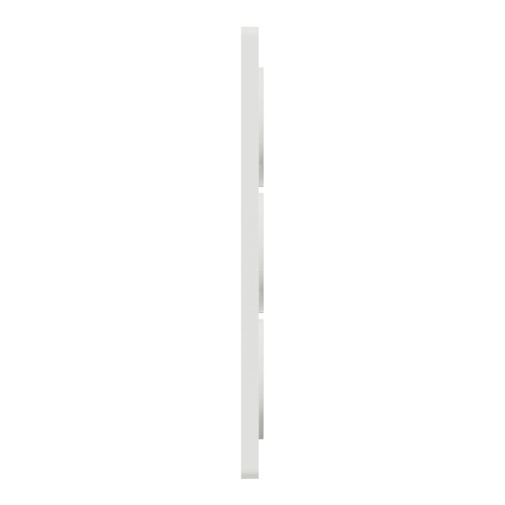 Plaque Odace Touch - Aluminium brossé avec liseré blanc - Triple verticale 57mm
