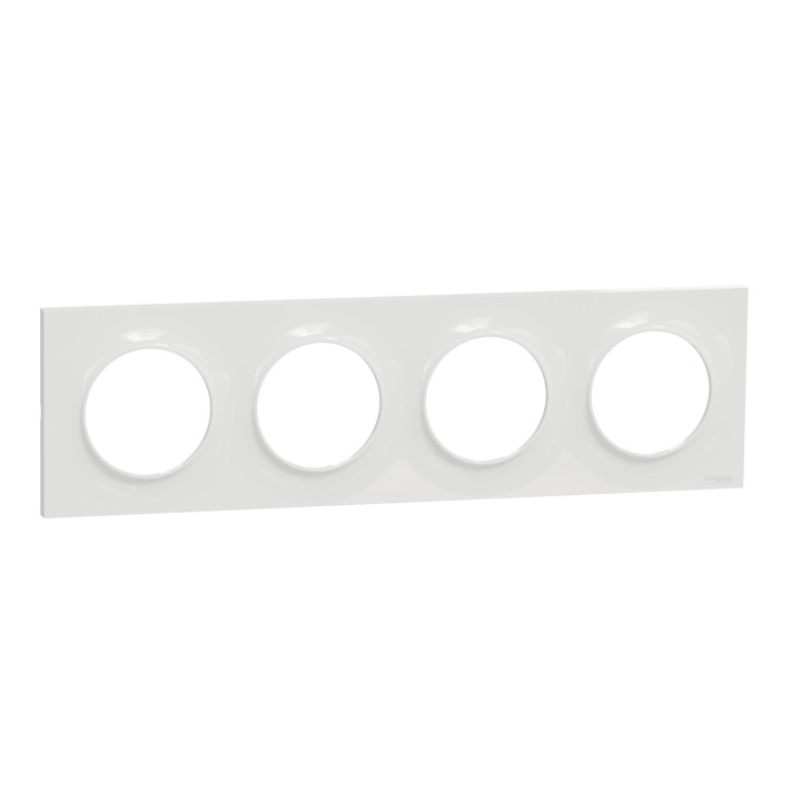 Plaque Odace Styl - Blanc brillant - Quadruple horizontale / verticale 71mm