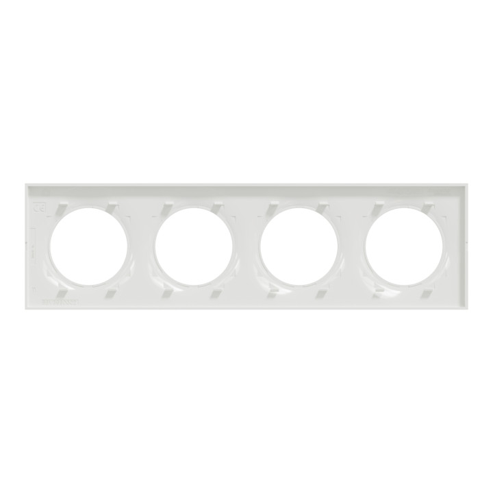 Plaque Odace Styl - Blanc brillant - Quadruple horizontale / verticale 71mm