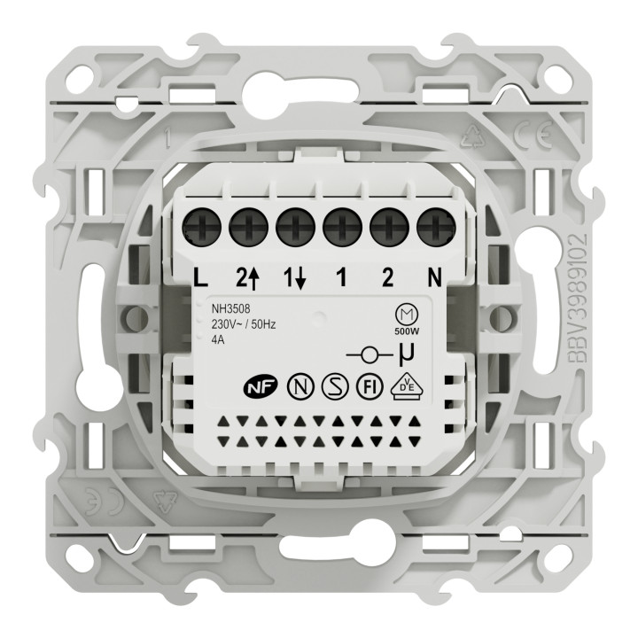 Commande pour volet roulant Odace Wiser Schneider - 4A - Zigbee - Blanc