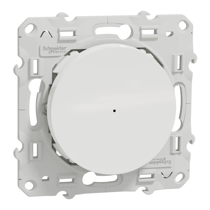 Variateur universel Odace Wiser Schneider - Poussoir - 2 fils - Zigbee - Blanc