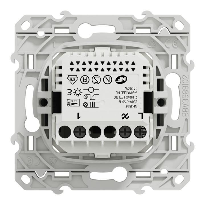 Variateur rotatif LED Odace Wiser Schneider - 2 fils - Zigbee - Anthracite