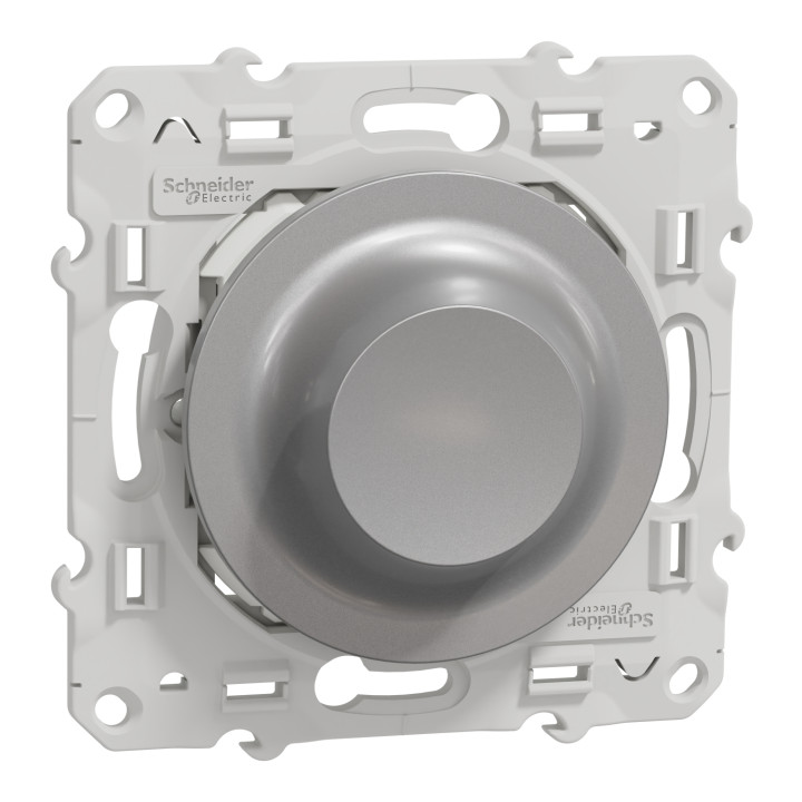 Variateur rotatif LED Odace Wiser Schneider - 2 fils - Zigbee - Alu