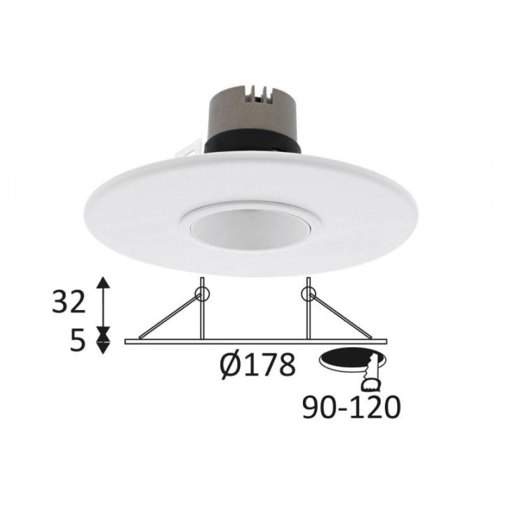 Spot encastré rond orientable SILK RDX Indigo - 6W - 3000K - Noir mat / Or rose - Dimmable