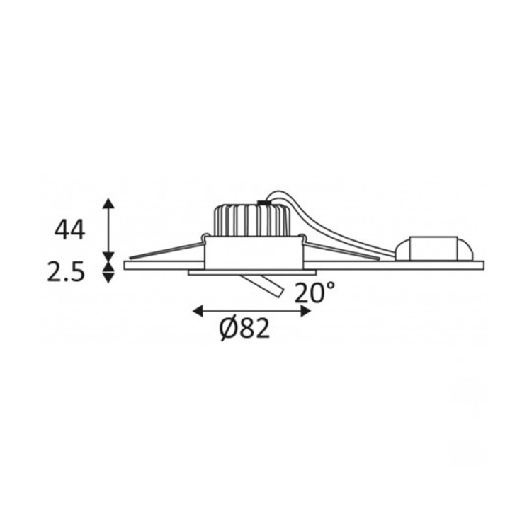 SPOT LED - 6W - 830 - 760LM - ROND - ORIENTABLE - BLANC - IP44 - CLIII