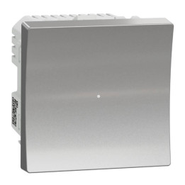 Variateur universel Unica Wiser Schneider - Poussoir -  Zigbee - 45x45mm - Aluminium