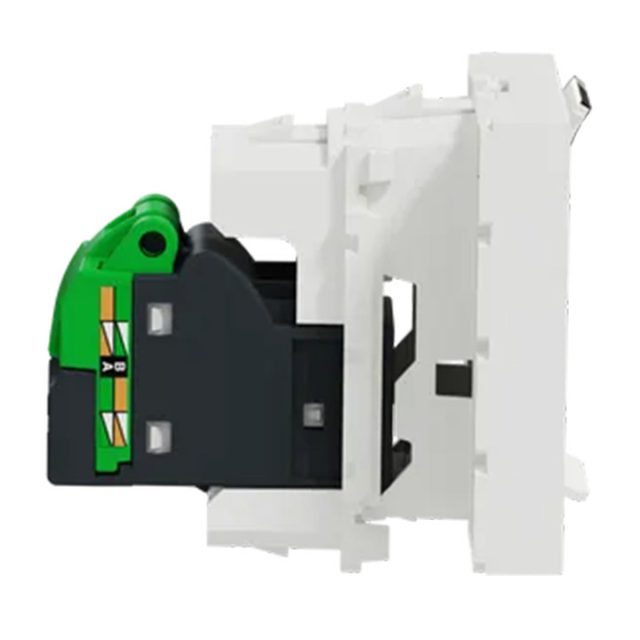 Prise RJ45 Unica - Cat.6A FTP - 2 modules - Blanc