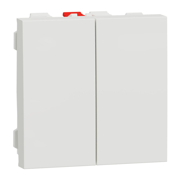 Double va-et-vient Unica - 2 modules - 10AX - Blanc