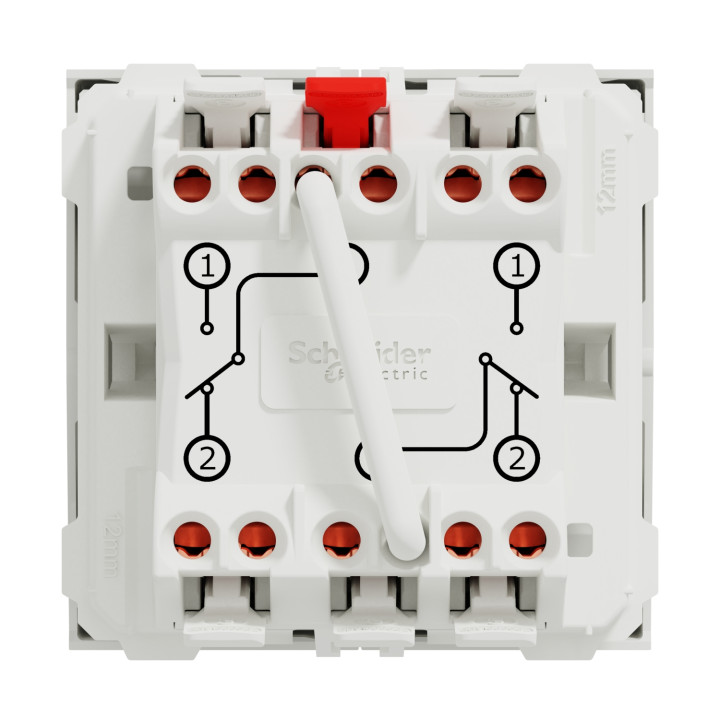 Double va-et-vient Unica - 2 modules - 10AX - Blanc