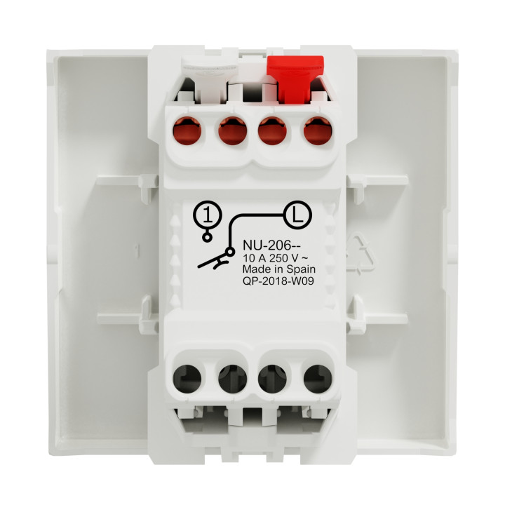 Bouton-poussoir NO Unica - 2 modules - 10A - Blanc