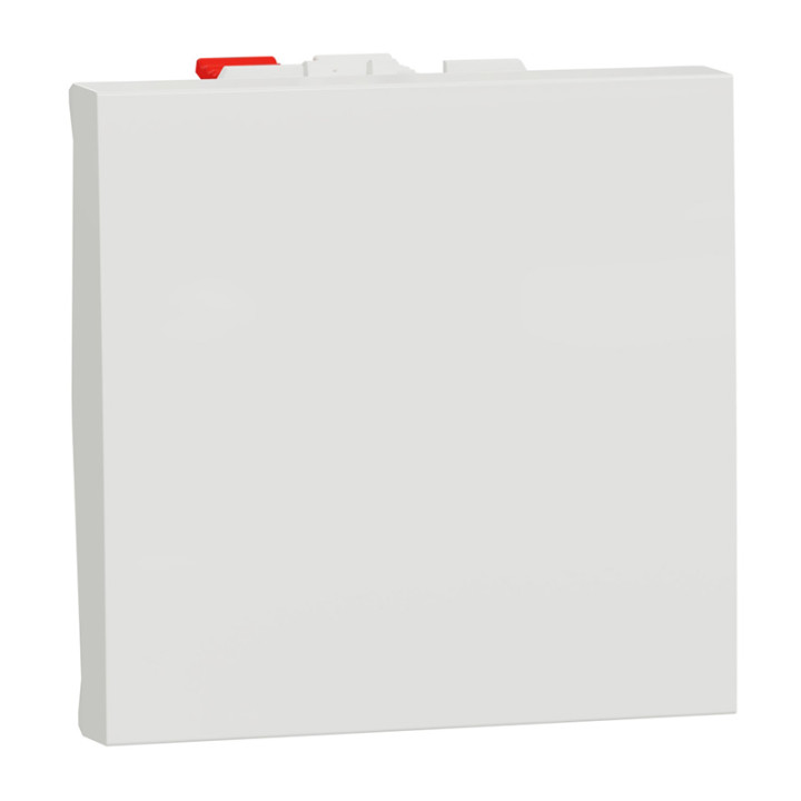 Bouton-poussoir NO Unica - 2 modules - 10A - Blanc