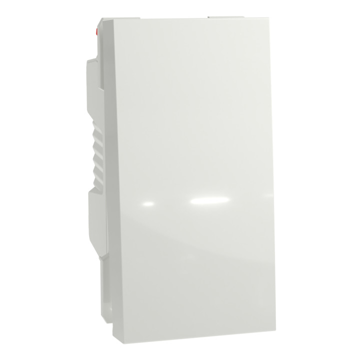 Bouton-poussoir NO Unica - 1 module - 10A - Blanc