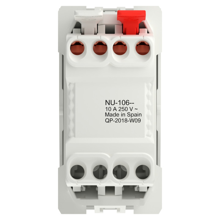 Bouton-poussoir NO Unica - 1 module - 10A - Blanc