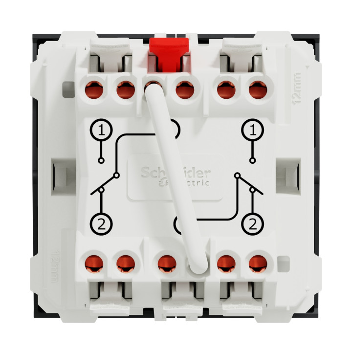 Double va-et-vient Unica - 2 modules - 10AX - Anthracite