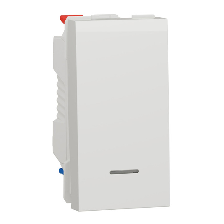 Va-et-vient avec voyant Unica - 1 module - 10AX - Blanc
