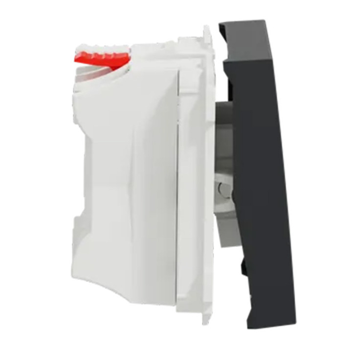 Bouton-poussoir NO Unica - 2 modules - 10A - Anthracite