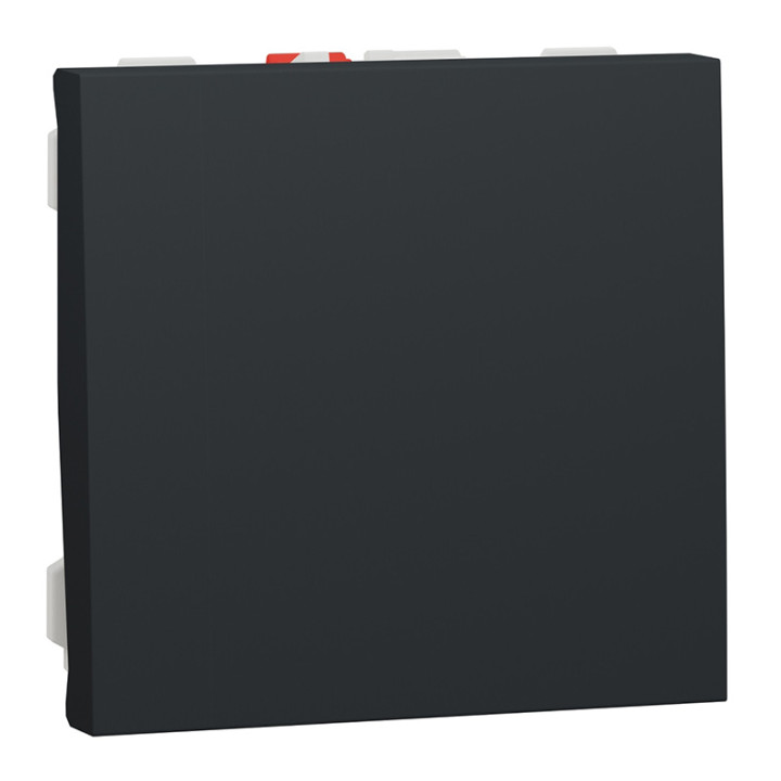 Bouton-poussoir NO Unica - 2 modules - 10A - Anthracite