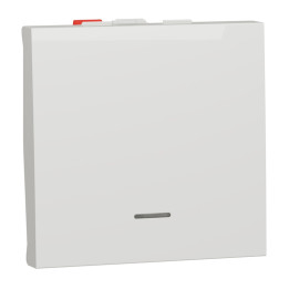 Va-et-vient avec voyant Unica - 2 modules - 10AX - Blanc