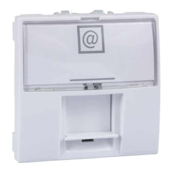 Prise de communication RJ45 Unica téléphone - 2 modules Grade 1 - Blanc