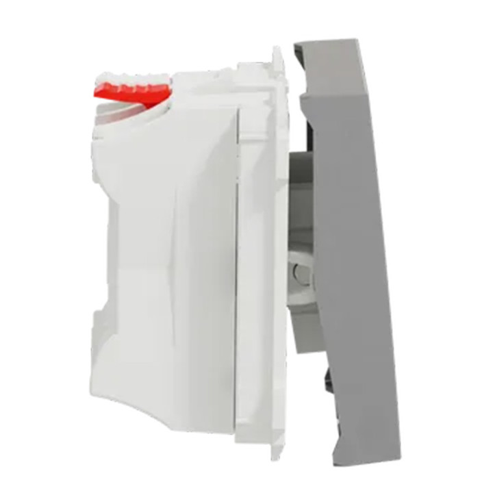 Bouton-poussoir NO Unica - 2 modules - 10A - Alu