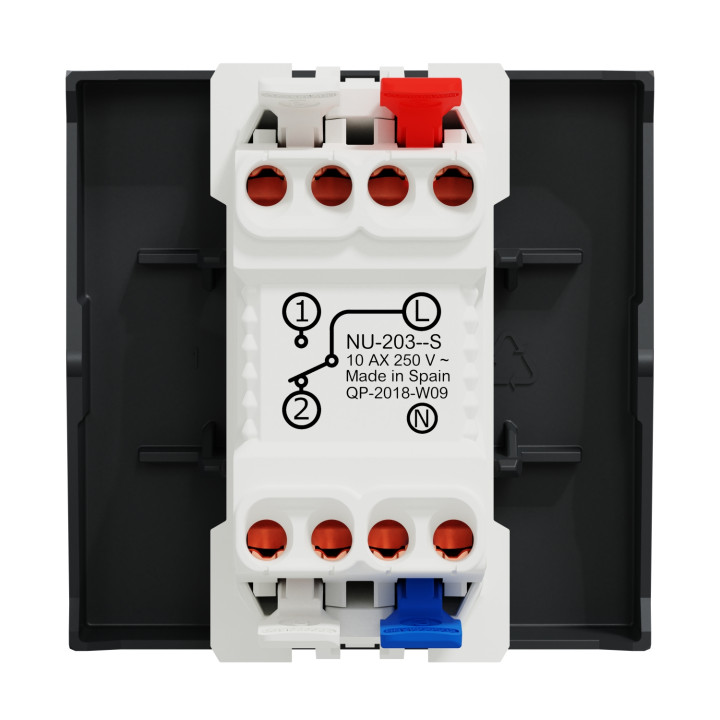 Va-et-vient avec voyant Unica - 2 modules - 10AX - Anthracite