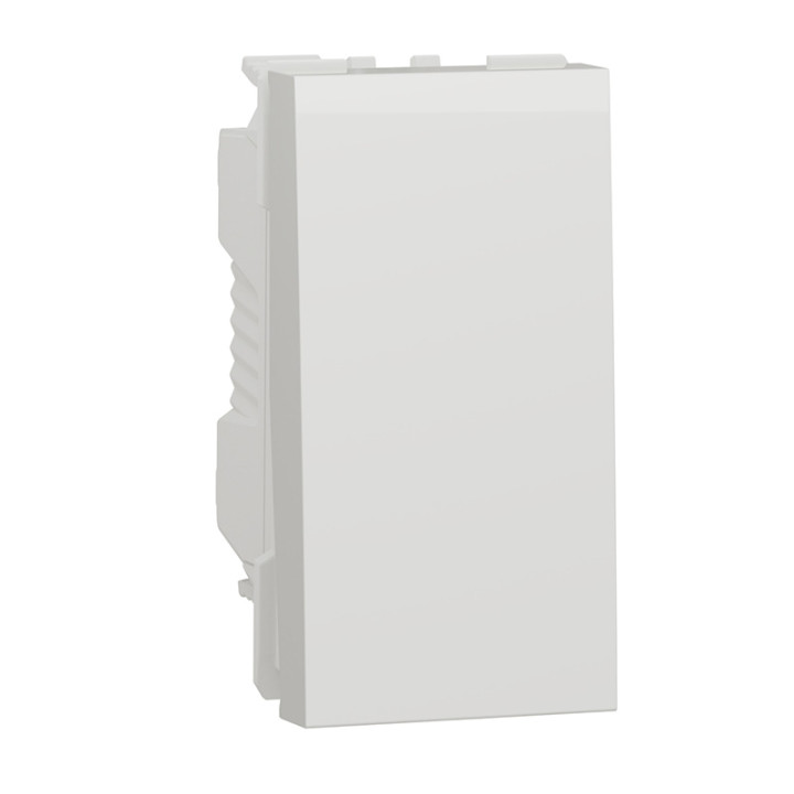 Bouton-poussoir NO/NF Unica - 1 module - 10A - Blanc