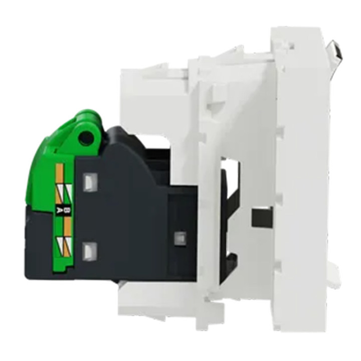 Prise RJ45 Unica - Cat.6 STP - 2 modules - Blanc