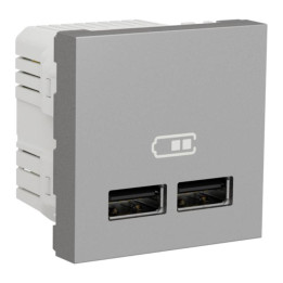 Prise USB double alu -Schneider NU341830