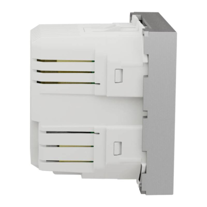 Prise d'alimentation USB Unica - Type A - 2 modules - Alu