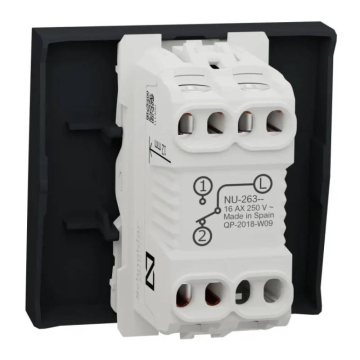 Va-et-vient Unica - 2 modules - 16AX - Anthracite