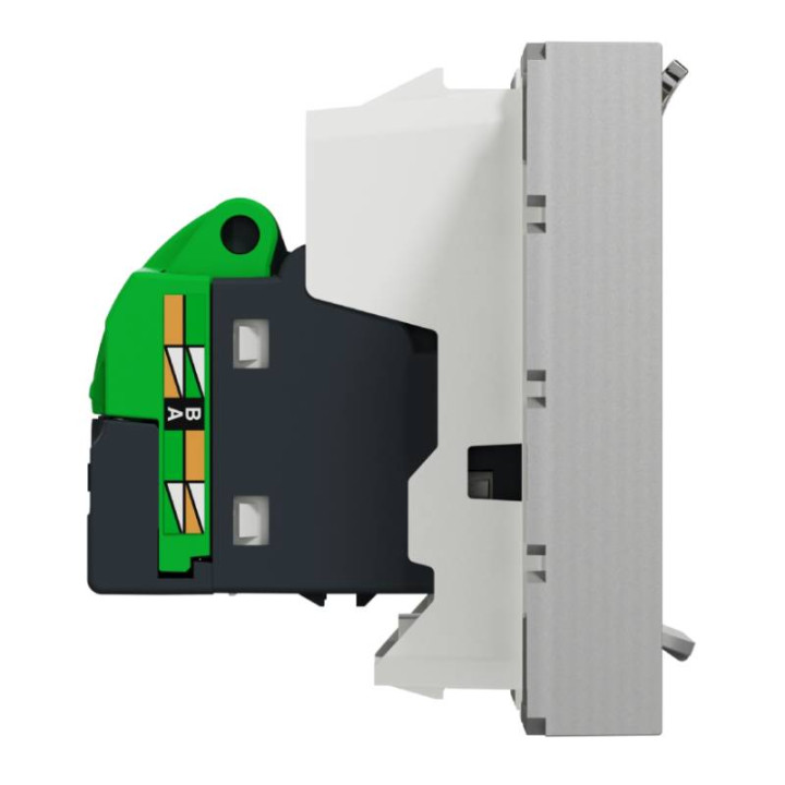 Prise RJ45 Unica - Cat.6 FTP - 2 modules - Alu